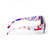 Load image into Gallery viewer, Red, White, Blue Water Color Sunglasses

