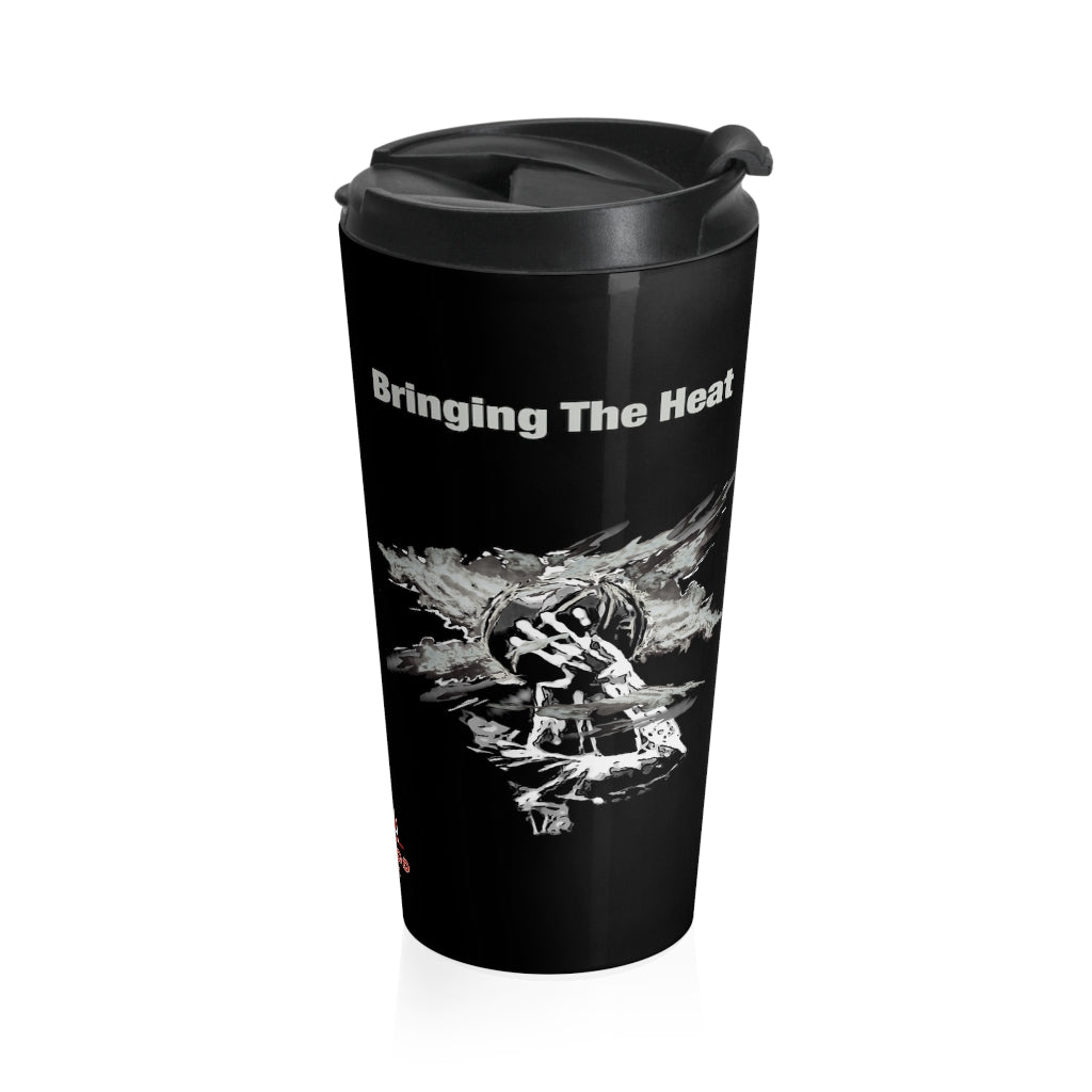 Heat Black/White Stainless Steel 15oz Travel Mug