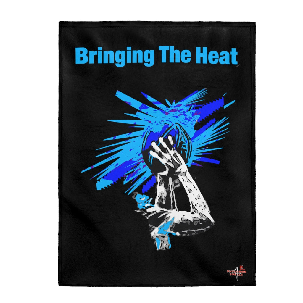 Heat Blue Bring It Velveteen Plush Blanket in 30”x40”, 50”x60”, 60”x80”