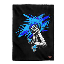 Load image into Gallery viewer, Heat Blue Velveteen Plush Blanket in 30”x40”, 50”x60”, 60”x80”
