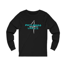 Load image into Gallery viewer, Phylgood Blue Adult Female Jersey Long Sleeve Tee in Black, Dark Grey Heather, Red, Black Heather, Heather Forest, Cardinal, Athletic Heather
