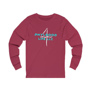 Phylgood Blue Adult Female Jersey Long Sleeve Tee in Black, Dark Grey Heather, Red, Black Heather, Heather Forest, Cardinal, Athletic Heather