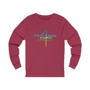 Phylgood Light Blue Adult Male Jersey Long Sleeve Tee in White, Athletic Heather, Cardinal, Heather Forest, Black Heather, Dark Grey Heather, Black