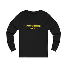 Load image into Gallery viewer, Phylgood Yellow Adult Female Jersey Long Sleeve Tee in White, Athletic Heather, Black
