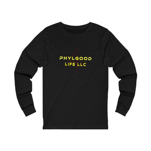 Phylgood Yellow Adult Female Jersey Long Sleeve Tee in White, Athletic Heather, Black