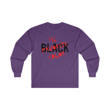 Load image into Gallery viewer, Black My Favorite Color Adult Male Ultra Cotton Long Sleeve Tee in White, Gold, Sport Grey, Dark Chocolate, Ash, Carolina Blue, Royal, Purple
