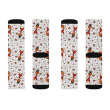 Load image into Gallery viewer, Chocolate Baby Girl Adult Female Grey Sublimation Socks
