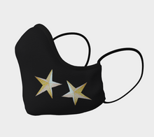 Load image into Gallery viewer, Heat Black/White Star Male Face Mask in Adult, Youth
