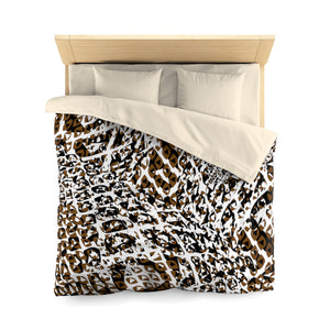 Stand Out Microfiber Duvet Cover with Cream Lining in Twin, Queen ( Black/Chocolate )