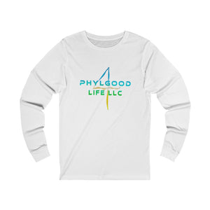 Phylgood Light Blue Adult Male Jersey Long Sleeve Tee in White, Athletic Heather, Cardinal, Heather Forest, Black Heather, Dark Grey Heather, Black