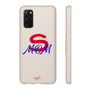 Red Super Mom Biodegradable Phone Case (5 - iPhone sizes and 3 - Samsung sizes)