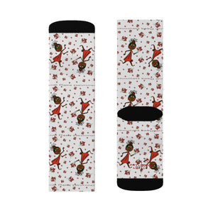 Choca Chocolate Baby Girl Adult Female Grey Sublimation Socks