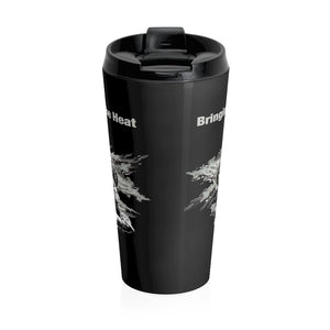 Heat Black/White Stainless Steel 15oz Travel Mug