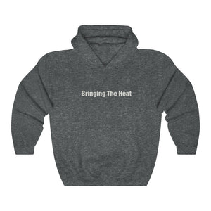 Heat Black/White Adult Male Heavy Blend™ Hooded Sweatshirt in Black, Charcoal, Dark Heather, Navy, Purple