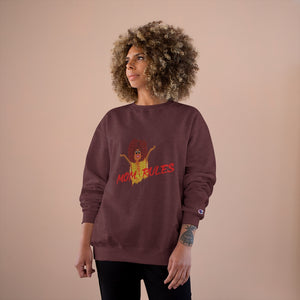 Red Mom Rules Adult Female Champion Sweatshirt (5 Colors)