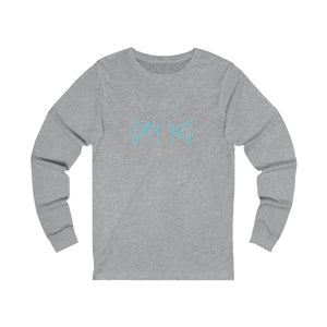 Say Yes Adult Female Jersey Long Sleeve Tee in White, Black, Athletic Heather, Dark Grey Heather, Red