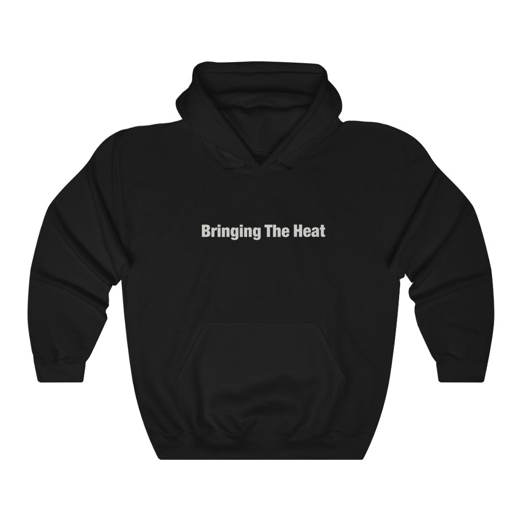 Heat Black/White Adult Male Heavy Blend™ Hooded Sweatshirt in Black, Charcoal, Dark Heather, Navy, Purple