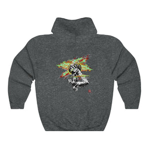 Heat Red Adult Male Heavy Blend™ Hooded Sweatshirt in Black, Gold, Charcoal, Forest Green, Dark Heather, Navy, Purple, Royal, Sport Grey, White