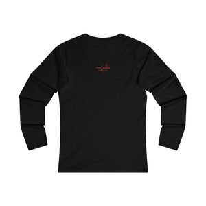 Stuck on Love Adult Female Fitted Long Sleeve Tee in White, Black, Sport Grey, Navy, Red