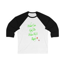 Load image into Gallery viewer, Ready Adult Female 3/4 Sleeve Baseball Tee in White/Kelly, White/Navy, White/Red, White/True Royal, White/Black,Black/White
