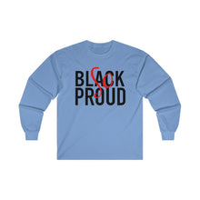 Load image into Gallery viewer, Black So Proud Adult Female Ultra Cotton Long Sleeve Tee in White, Gold, Irish Green, Carolina Blue, Light Pink, Red
