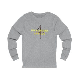 Phylgood Yellow Adult Female Jersey Long Sleeve Tee in White, Athletic Heather, Black