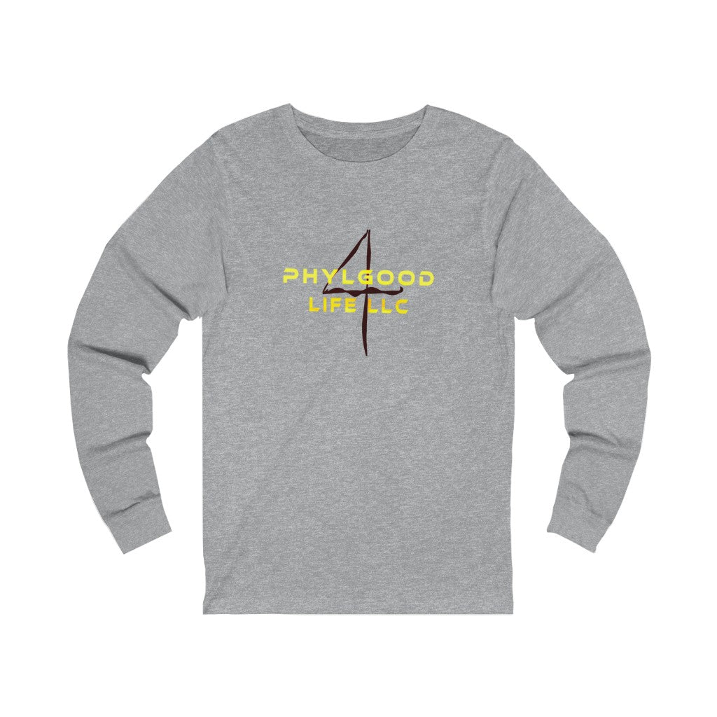 Phylgood Yellow Adult Female Jersey Long Sleeve Tee in White, Athletic Heather, Black