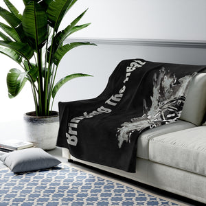 Heat Black/White Bring It Velveteen Plush Blanket in 30”x40”, 50”x60”, 60”x80”