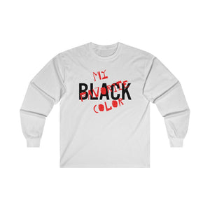 Black My Favorite Color Adult Male Ultra Cotton Long Sleeve Tee in White, Gold, Sport Grey, Dark Chocolate, Ash, Carolina Blue, Royal, Purple
