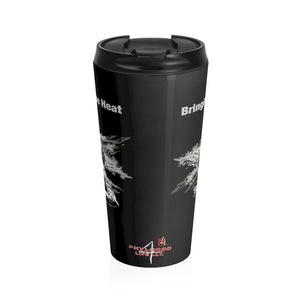 Heat Black/White Stainless Steel 15oz Travel Mug