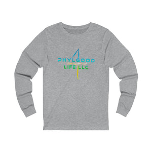 Phylgood Light Blue Adult Male Jersey Long Sleeve Tee in White, Athletic Heather, Cardinal, Heather Forest, Black Heather, Dark Grey Heather, Black