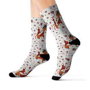 Chocolate Baby Girl Adult Female Grey Sublimation Socks