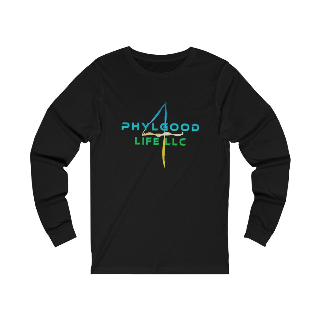 Phylgood Light Blue Adult Male Jersey Long Sleeve Tee in White, Athletic Heather, Cardinal, Heather Forest, Black Heather, Dark Grey Heather, Black