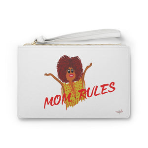 Red Mom Rules Clutch Bag