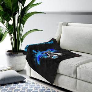 Heat Blue Bring It Velveteen Plush Blanket in 30”x40”, 50”x60”, 60”x80”