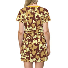 Load image into Gallery viewer, Cosmic Brown/Tan Adult Female T-Shirt Dress
