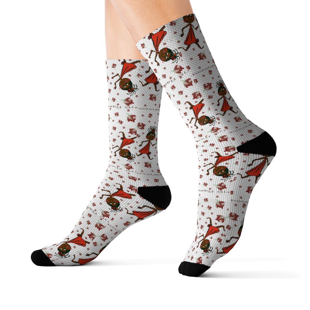 Choca Chocolate Baby Girl Adult Female Grey Sublimation Socks