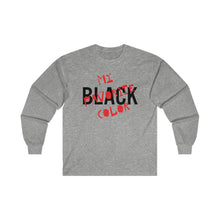 Load image into Gallery viewer, Black My Favorite Color Adult Male Ultra Cotton Long Sleeve Tee in White, Gold, Sport Grey, Dark Chocolate, Ash, Carolina Blue, Royal, Purple
