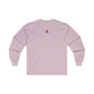 Black Jam Adult Female Ultra Cotton Long Sleeve Tee in Sport Grey, Gold, Irish Green, Light Pink, Red