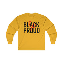 Load image into Gallery viewer, Black So Proud Adult Female Ultra Cotton Long Sleeve Tee in White, Gold, Irish Green, Carolina Blue, Light Pink, Red
