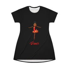 Load image into Gallery viewer, Dance Red/Black Adult Female T-Shirt Dress
