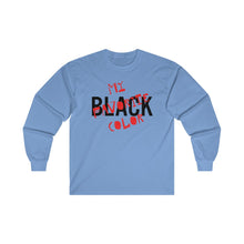 Load image into Gallery viewer, Black My Favorite Color Adult Male Ultra Cotton Long Sleeve Tee in White, Gold, Sport Grey, Dark Chocolate, Ash, Carolina Blue, Royal, Purple
