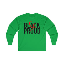Load image into Gallery viewer, Black So Proud Adult Female Ultra Cotton Long Sleeve Tee in White, Gold, Irish Green, Carolina Blue, Light Pink, Red
