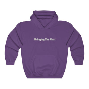 Heat Black/White Adult Male Heavy Blend™ Hooded Sweatshirt in Black, Charcoal, Dark Heather, Navy, Purple