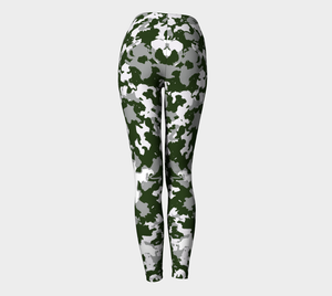 Camouflage Green Multi Female Yoga Leggings in Adult