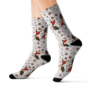 Choca Chocolate Baby Girl Adult Female Grey Sublimation Socks