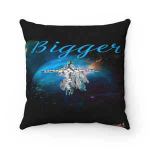 Bigger Blue Spun Polyester Square Pillow in 14”x14”, 16”x16”, 18”x18”, 20”x20”