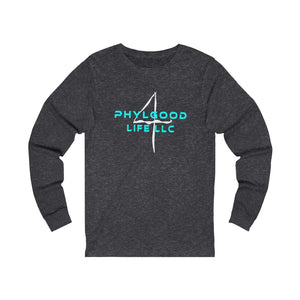 Phylgood Blue Adult Female Jersey Long Sleeve Tee in Black, Dark Grey Heather, Red, Black Heather, Heather Forest, Cardinal, Athletic Heather