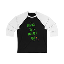Load image into Gallery viewer, Ready Adult Female 3/4 Sleeve Baseball Tee in White/Kelly, White/Navy, White/Red, White/True Royal, White/Black,Black/White
