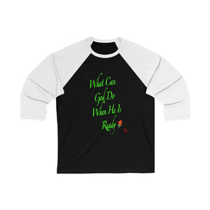 Ready Adult Female 3/4 Sleeve Baseball Tee in White/Kelly, White/Navy, White/Red, White/True Royal, White/Black,Black/White